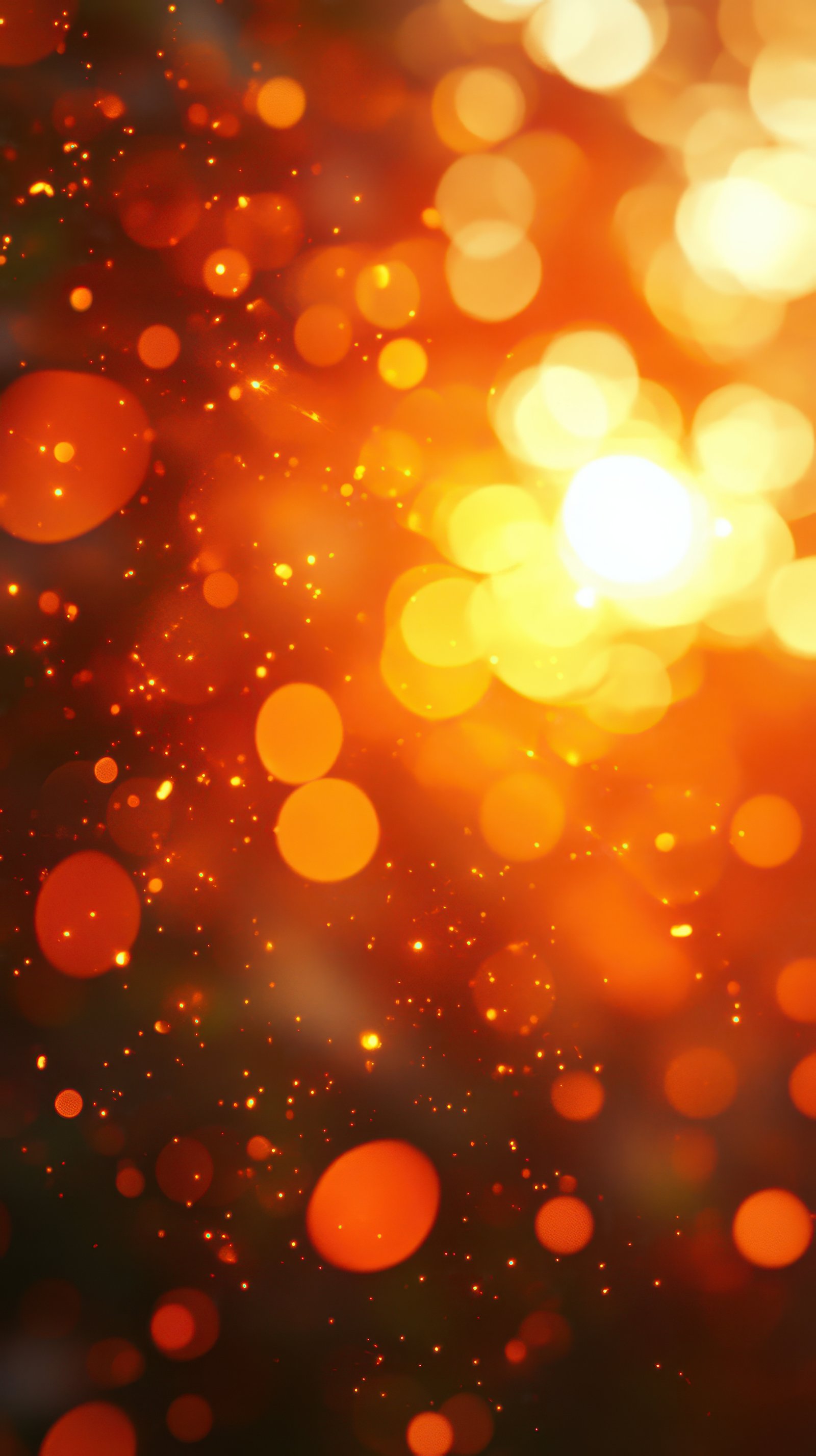 Bright orange bokeh lights create a warm and inviting atmosphere during a festive evening celebration